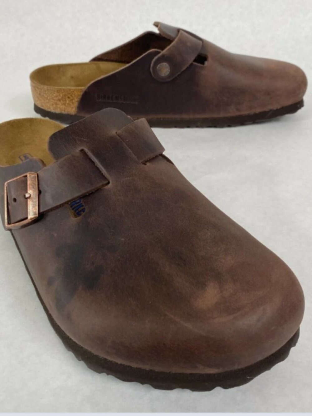 Birkenstock Boston Soft Footbed Habana Oiled Leather Narrow Width Sandals - Picture 2 of 5